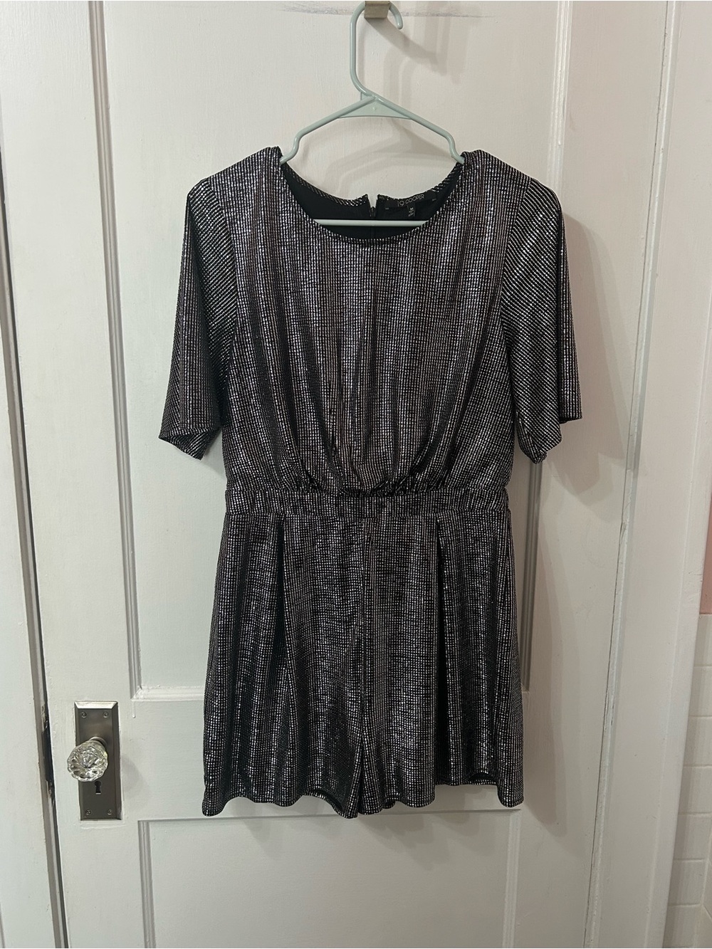 19 Cooper Black and Silver Metallic Knit Dress